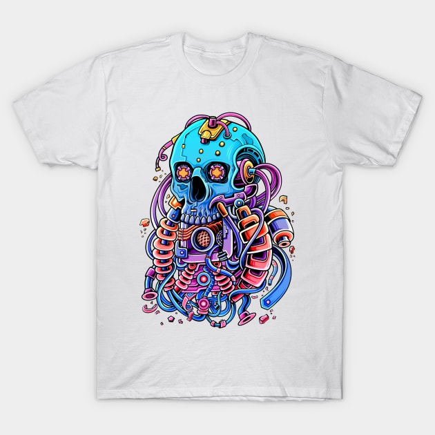 Optical Cyber Skull T-Shirt by Efexampink